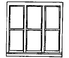 Grandt Line Products 5204 Windows -- Six-Pane Double-Hung Triple 100 X 92’ Scratch Building Supplies