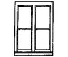 Grandt Line Products 5205 Windows -- Four-Pane Double Hung Scale 65 X 92’ 165 234Cm Pkg(3)