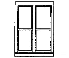 Grandt Line Products 5205 Windows -- Four-Pane Double Hung Scale 65 X 92’ 165 234Cm Pkg(3)