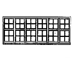 Grandt Line Products 5210 Windows -- 48-Pane Double Hung 186 X 70’ Scratch Building Supplies