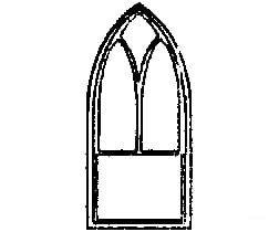 Grandt Line Products 5254 Windows -- Gothic 4-Pane Pkg(8) Scratch Building Supplies