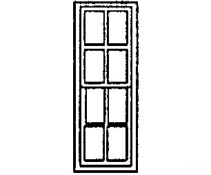 Grandt Line Products 5255 Windows -- Double-Hung 8-Pane Pkg(8) Scratch Building Supplies