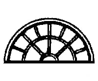 Grandt Line Products 5262 Windows -- Half-Round 13-Pane Pkg(6) Scratch Building Supplies