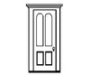 Grandt Line Products 5263 Residence Door Set -- With Arched Window Scratch Building Supplies