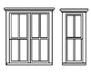 Grandt Line Products 5264 Window -- 4-Pane Single 8-Pane Double Pkg(2) Scratch Building Supplies
