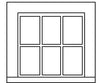 Grandt Line Products 5280 Windows -- Single Sash 6-Light 30 X 28’ Pkg(6) Scratch Building Supplies
