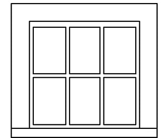 Grandt Line Products 5280 Windows -- Single Sash 6-Light 30 X 28’ Pkg(6) Scratch Building Supplies