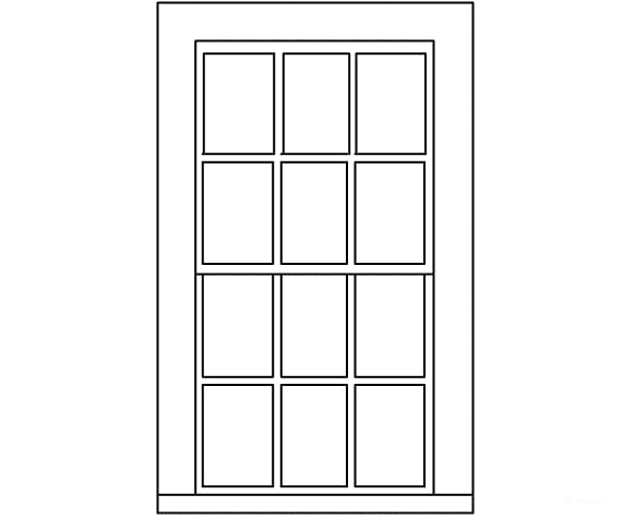 Grandt Line Products 5282 Double-Hung Windows -- 6-Over-6 Scale 30 X 56’ 76.2 142Cm Pkg(9)