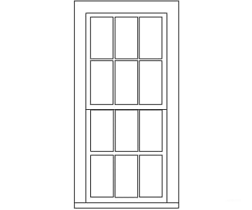 Grandt Line Products 5283 Double-Hung Windows -- 6-Over-6 38 X 86’ Pkg(4) Scratch Building Supplies