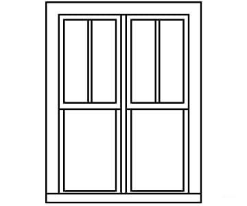 Grandt Line Products 5286 Double-Hung Windows -- 2-Over-1 Scale 42 X 62’ 107 157Cm Pkg(6) Scratch