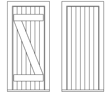Grandt Line Products 5293 Z-Braced Plank Door & Frame Pkg(2) -- Scale 30 X 66’ 76.2 168Cm Scratch