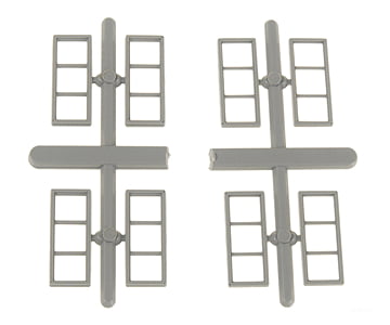 Grandt Line Products 5300 Horizontal Window 3-Pane Pkg(8) Scratch Building Supplies