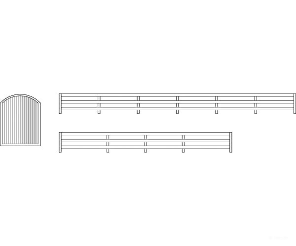 Grandt Line Products 5309 Railing & Gate Set -- Pkg(2) Scratch Building Supplies