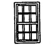 Grandt Line Products 8004 Windows -- Double-Hung 12-Pane - Scale 5 X 8’ 1.5 2.4M Pkg(8) Scratch