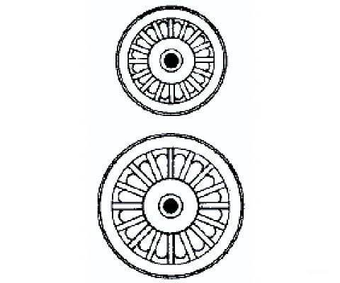 Grandt Line Products 8031 Circus Wagon Wheels -- Sunburst (2 Sets) Scratch Building Supplies
