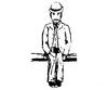 Grandt Line Products 3030 Cast Metal Figire -- Seated Man W/Derby Hat Figures