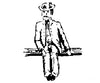 Grandt Line Products 3031 Cast Metal Figure -- Seated Man W/Felt Hat Figures
