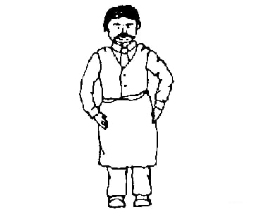 Grandt Line Products 3042 Cast Metal Figure -- Bartender/Storekeeper Figures