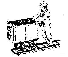 Grandt Line Products 3090 Cast Metal Figure -- Cousin Jack Miner Posed For Pushing Mine Cars Figures