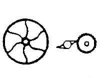 Grandt Line Products 33 Brake Wheel W/Ratchet & Pawl -- Six-Spoke 14’ Detaling Parts
