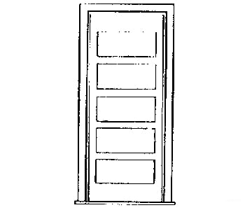Grandt Line Products 3602 30’’ 5-Panel Door -- With Frame Scratch Building Supplies