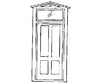 Grandt Line Products 3604 Durango Station Door -- With Frame & Transom Scratch Building Supplies