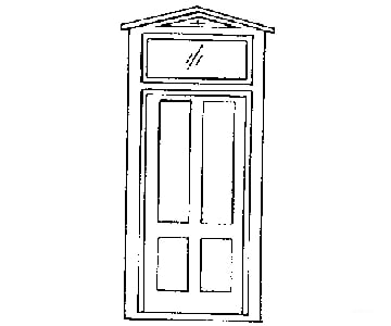 Grandt Line Products 3604 Durango Station Door -- With Frame & Transom Scratch Building Supplies