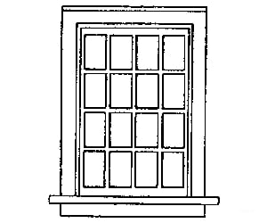 Grandt Line Products 3707 Double-Hung Windows -- 16 Pane 36 X 56’ Scratch Building Supplies