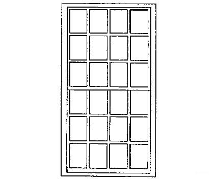 Grandt Line Products 3712 Rico Engine House Windows -- 24-Pane Scale 4 X 8’ 122 244Cm Pkg(3)