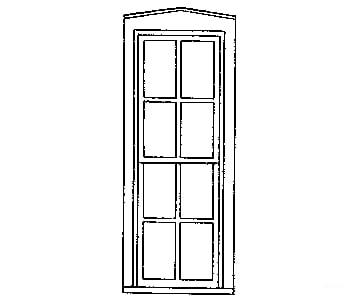 Grandt Line Products 3721 Double-Hung Windows -- Eight-Pane 36 X 70’ Pkg(4) Scratch Building