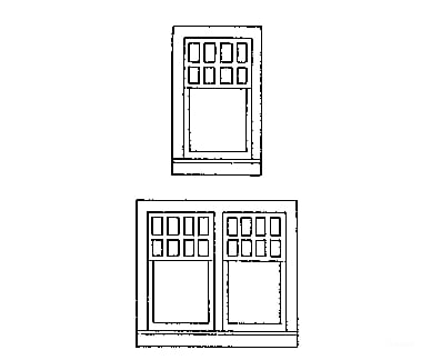 Grandt Line Products 3742 Rio Grande Southern-Style Windows -- Single 32 X 52’ Double 62 Scratch