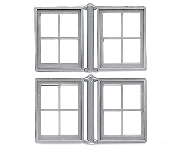 Grandt Line Products 3771 Masonry Windows Pkg(4) -- 4-Pane Scale 30 X 30’ 76.2 76.2Cm Scratch