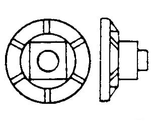 Grandt Line Products 44 Square Nut-Washer -- 2-1/8’ Nut 5’ Ribbed Washer Detaling Parts