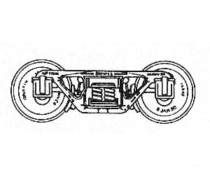Grandt Line Products 3078 4-8 Wb Trucks -- Rio Grande Cast Steel For Frameless Tank Cars - Black