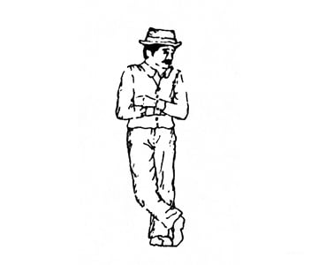 Grandt Line Products 3088 Cast Metal Figure -- Leaning Man Figures