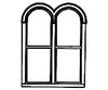 Grandt Line Products 3744 Double-Hung Paired Roundtop Windows -- 4-1/2 X 6-1/4’ Scratch Building