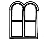 Grandt Line Products 3744 Double-Hung Paired Roundtop Windows -- 4-1/2 X 6-1/4’ Scratch Building
