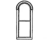 Grandt Line Products 3745 Single Roundtop Window -- 2 X 6’ Scratch Building Supplies