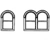 Grandt Line Products 3746 Roundtop Windows -- 2 Sets: Two-Pane Single And Four-Pane Double Scratch