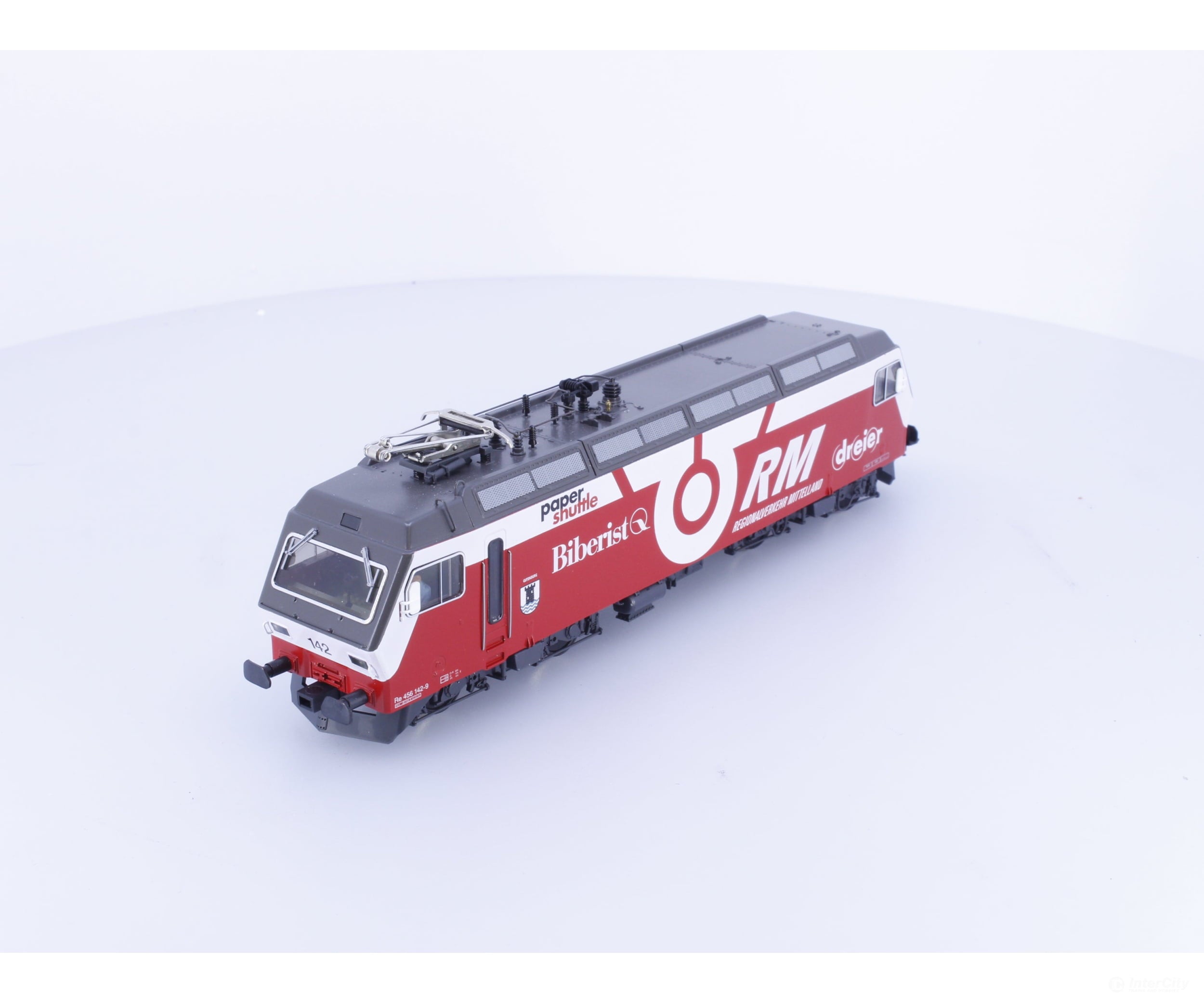 HAG 26031-20 HO SBB-CFF-FFS Re 456 Electric Locomotive Gutenburg RM Paper Shuttle Biberist Dreier 142-9 DCC - European