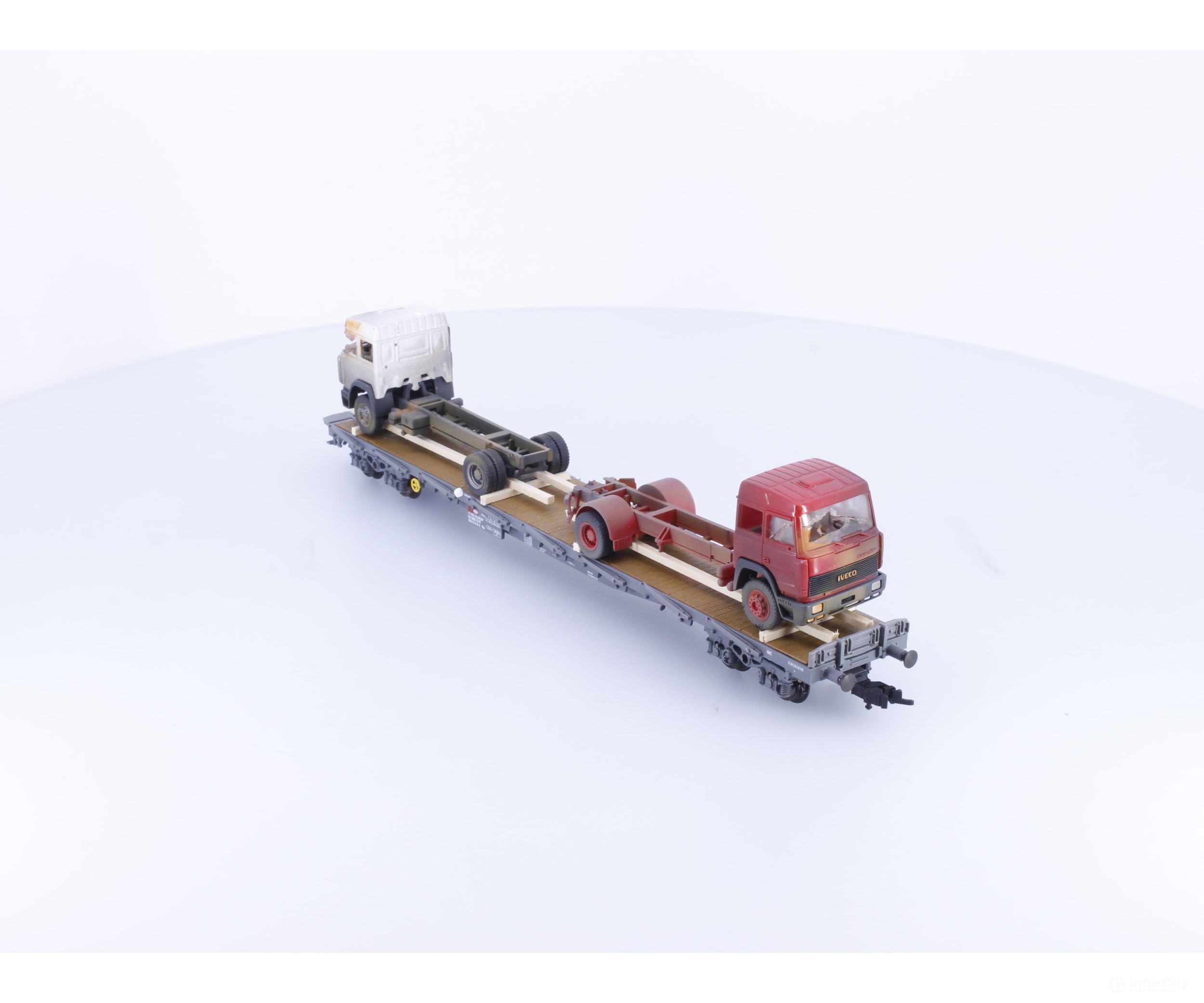 HAG 343 HO SBB-CFF-FFS Flat Car with 2 Truck Load 013-3 - European Freight Cars