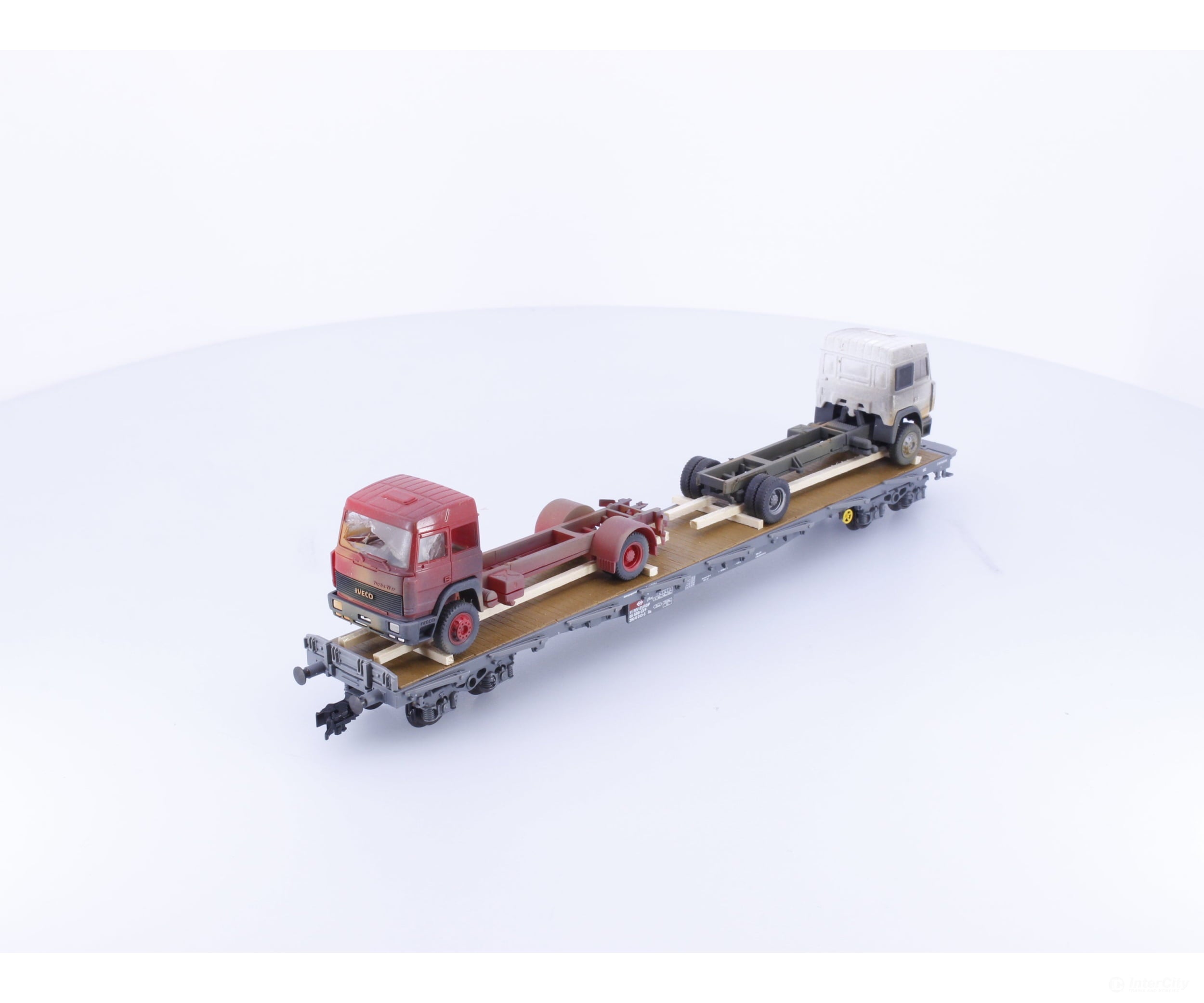 HAG 343 HO SBB-CFF-FFS Flat Car with 2 Truck Load 013-3 - European Freight Cars