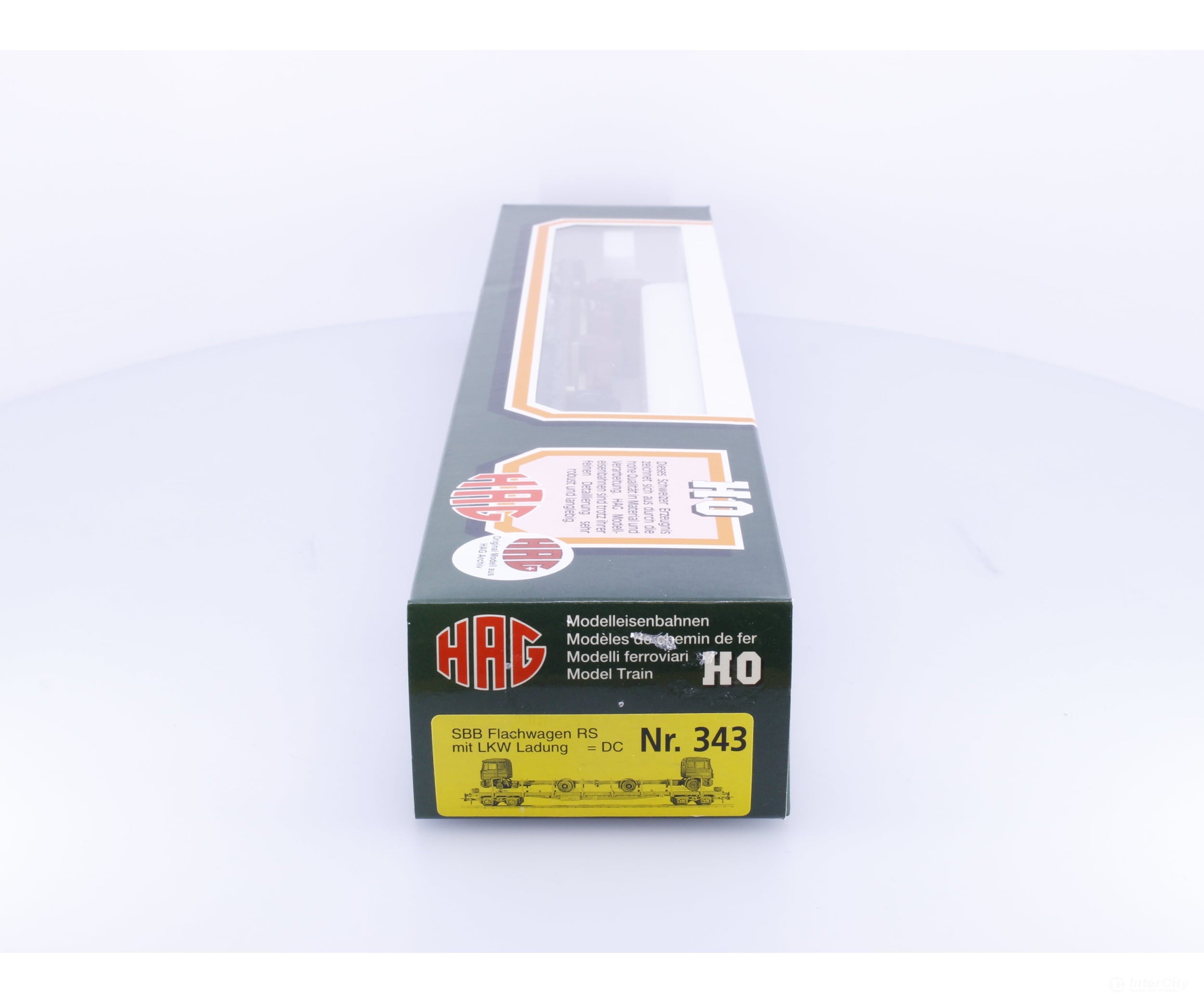 HAG 343 HO SBB-CFF-FFS Flat Car with 2 Truck Load 013-3 - European Freight Cars