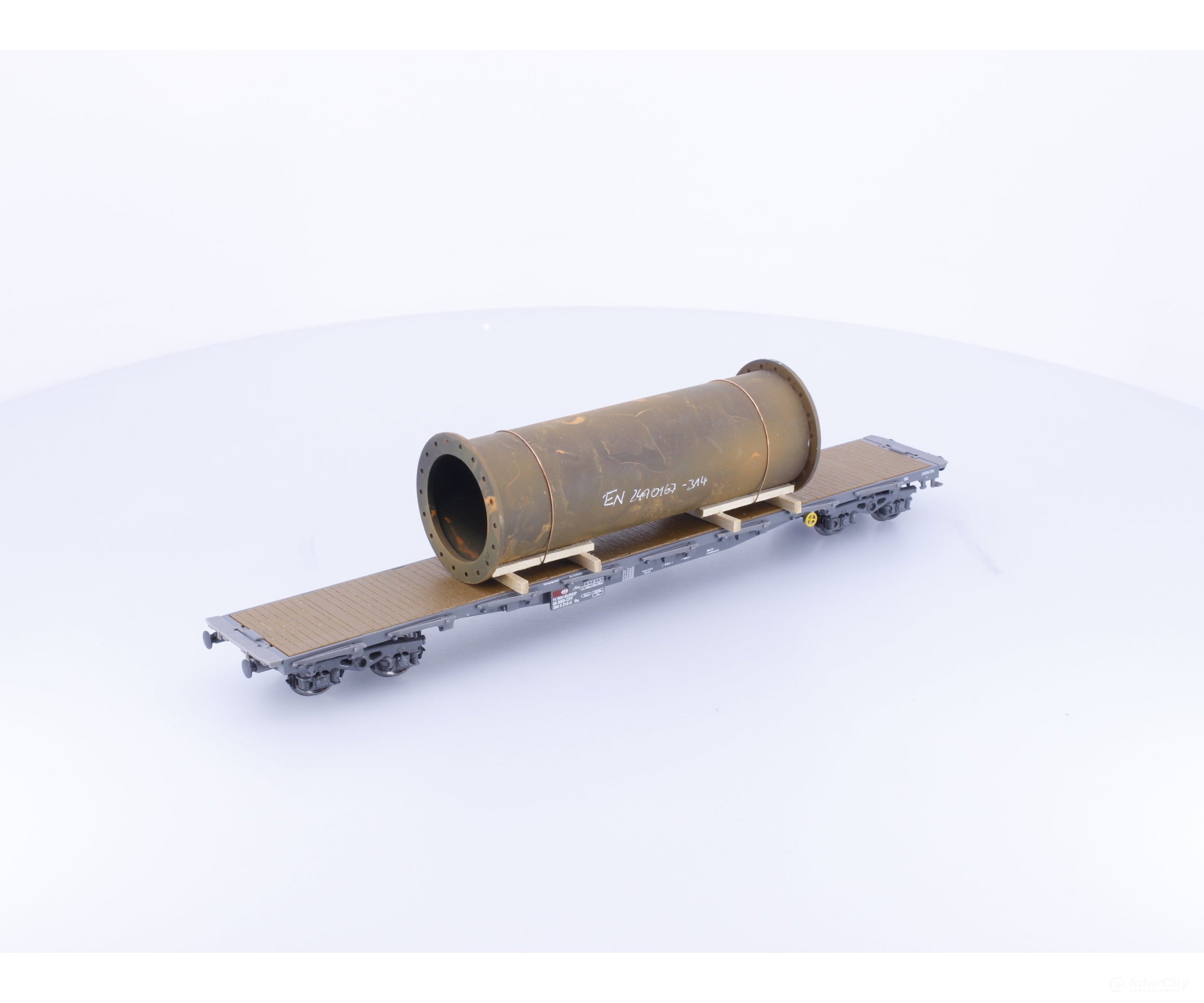 HAG 70059 HO SBB-CFF-FFS Flat Car with Steel Pipe Load #2 212-2 - European Freight Cars