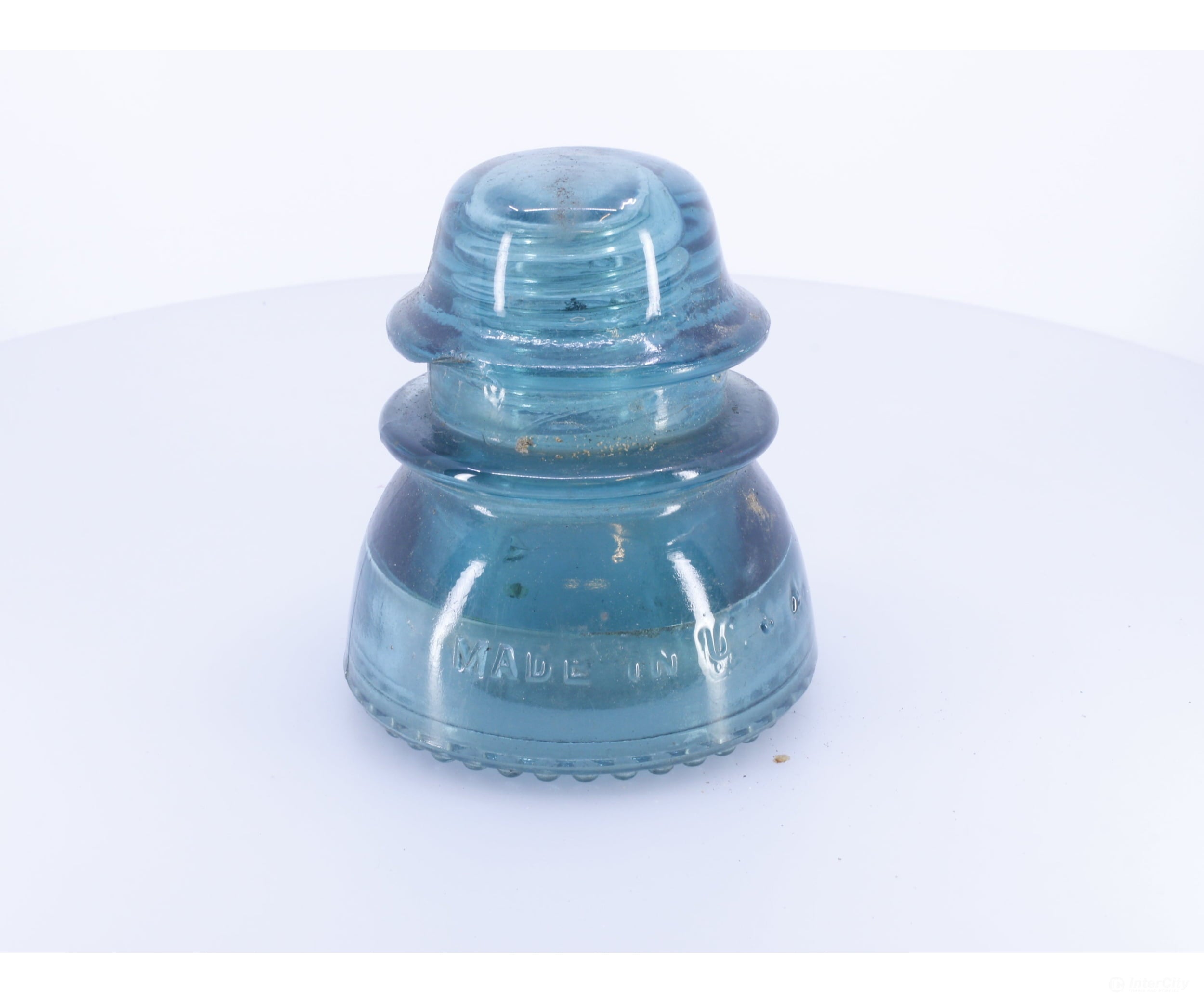 Hemingray 42 Aqua Blue Glass Insulator #2 Chipped - Collectibles