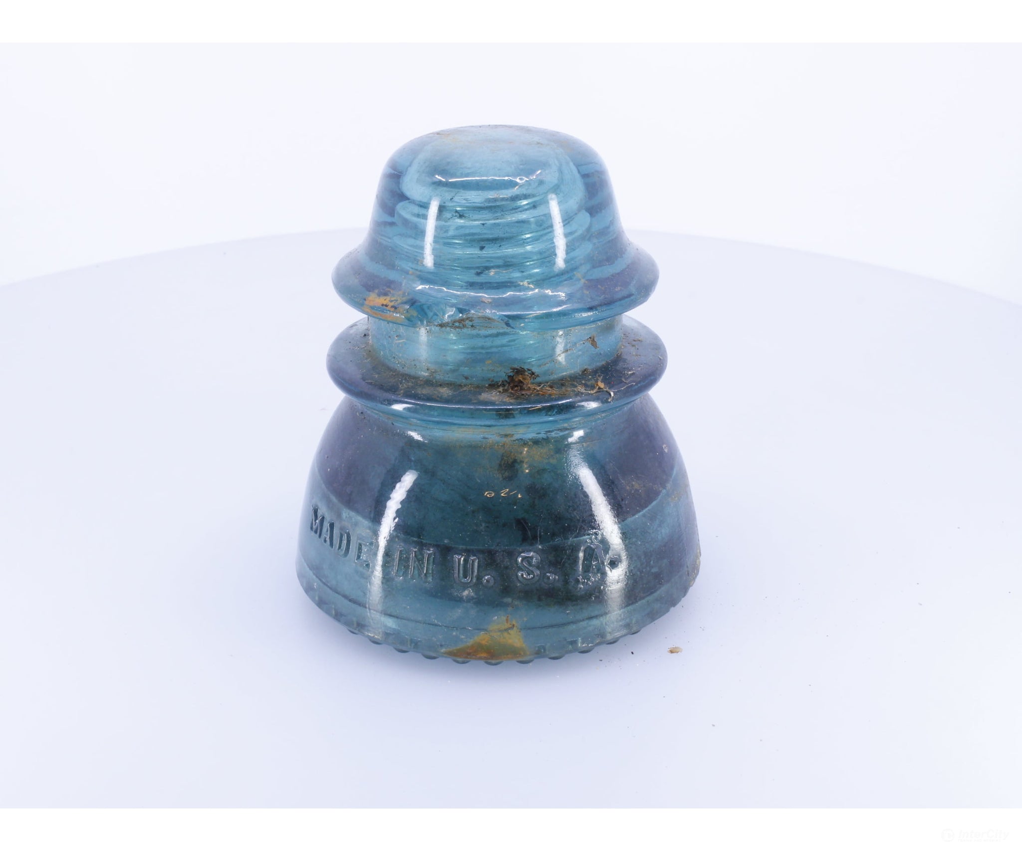 Hemingray 42 Aqua Blue Glass Insulator #3 Chipped - Collectibles