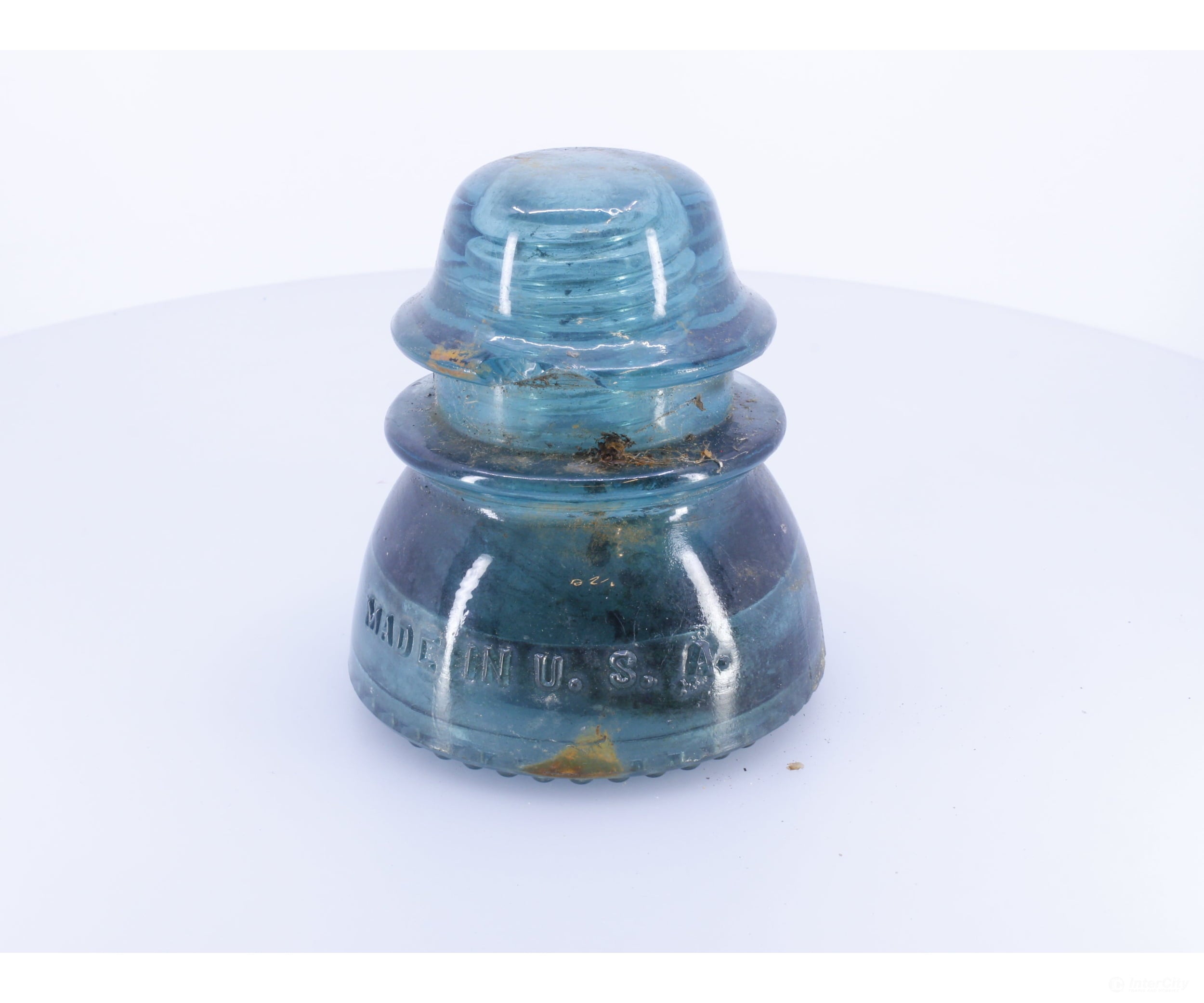 Hemingray 42 Aqua Blue Glass Insulator #3 Chipped - Collectibles