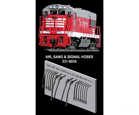 Hi-Tech Details HO 6034 Diesel Locomotive Rubber MU & Brake Hose Set -- 16 Pieces Parts