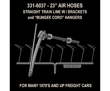 Hi-Tech Details Ho 6037 Brake Hose Set (Rubber) W/Support Strap -- For Modern Freight Cars Parts