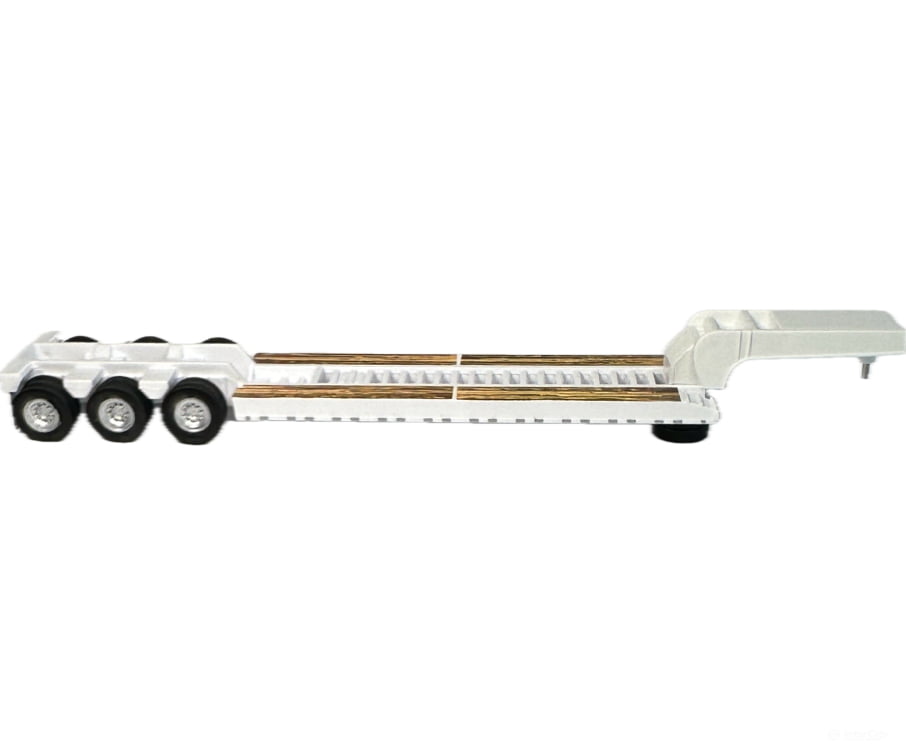 HO Logistics Replicas HO 477 48’ Spread-Axle Flatbed Trailer - Assembled - White - Cars & Trucks